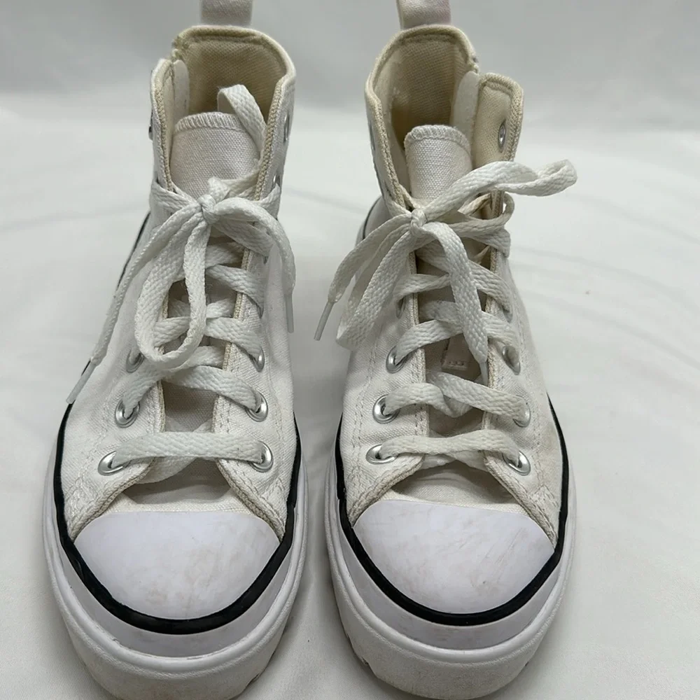 Converse All Star Platform White Sneakers Size 3
